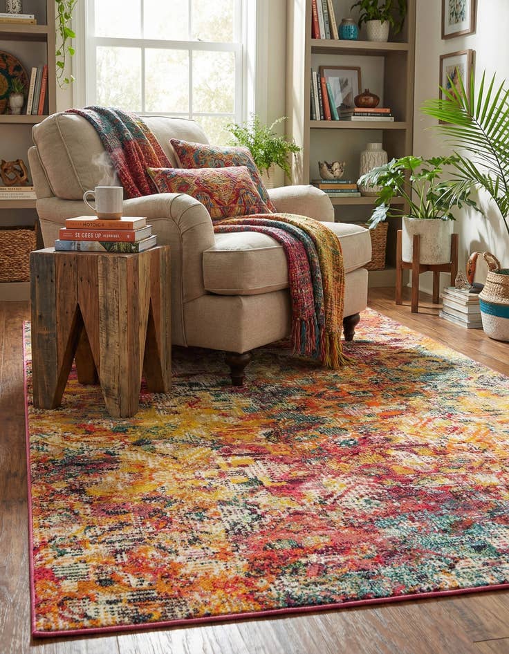 Detail image of 5' 3 x 8'  Washable Vivid Rug