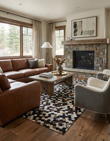 5' 1 x 8' Cowhide - Patchwork Rug
