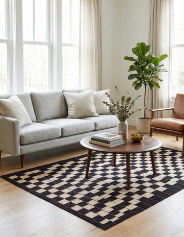 4' 1 x 5' 10 Hand Woven Kilim Modern Wool Rug