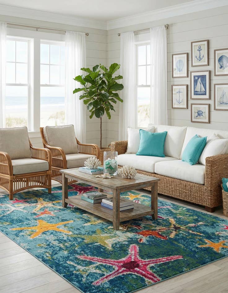 Detail image of 7' 10 x 11'  Washable Capri Rug