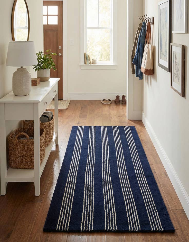 Detail image of 2' x 4' 1 Jill Zarin Striped Wool Runner Rug