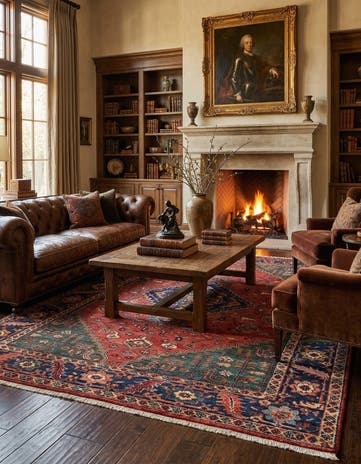 7' x 10' 7 Hand Knotted Heriz Wool Rug