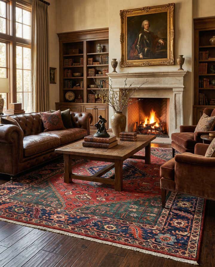 7' x 10' 7 Hand Knotted Heriz Wool Rug