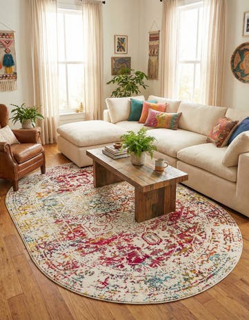 Light Multi Arlington Oval Rug