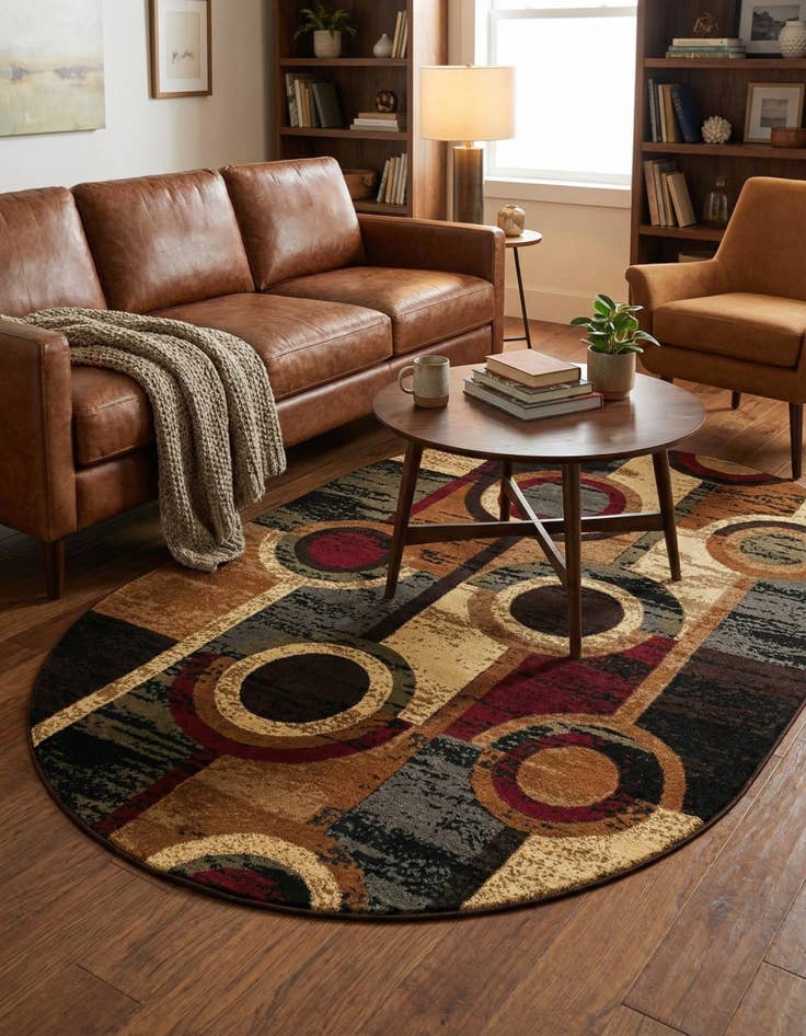 Detail image of 5' 3 x 8' Cafe Oval Rug