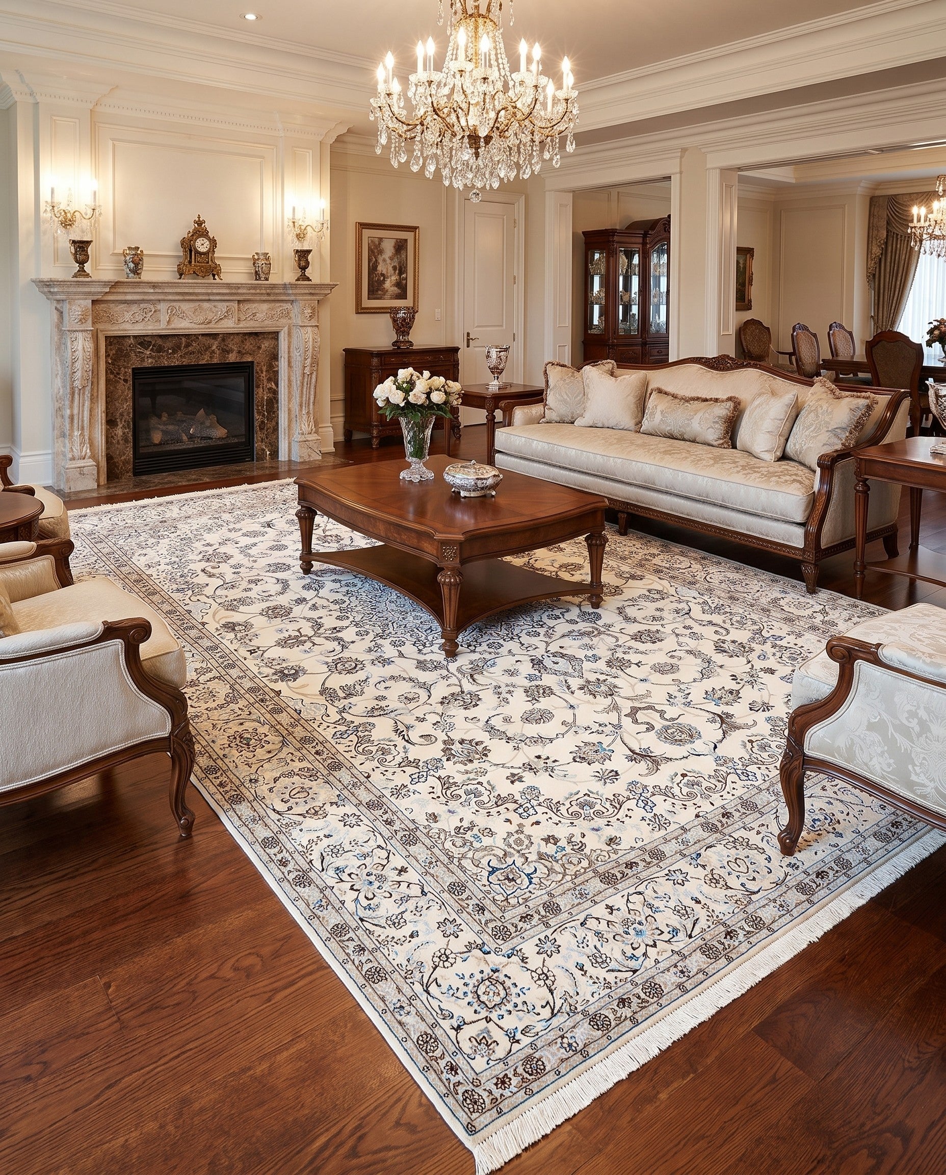 6' 9 x 10' Hand Knotted Nain Rug