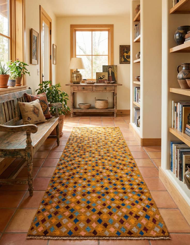 Detail image of  2' 8 x 9' 6  Hand Knotted Balouch Wool Runner Rug