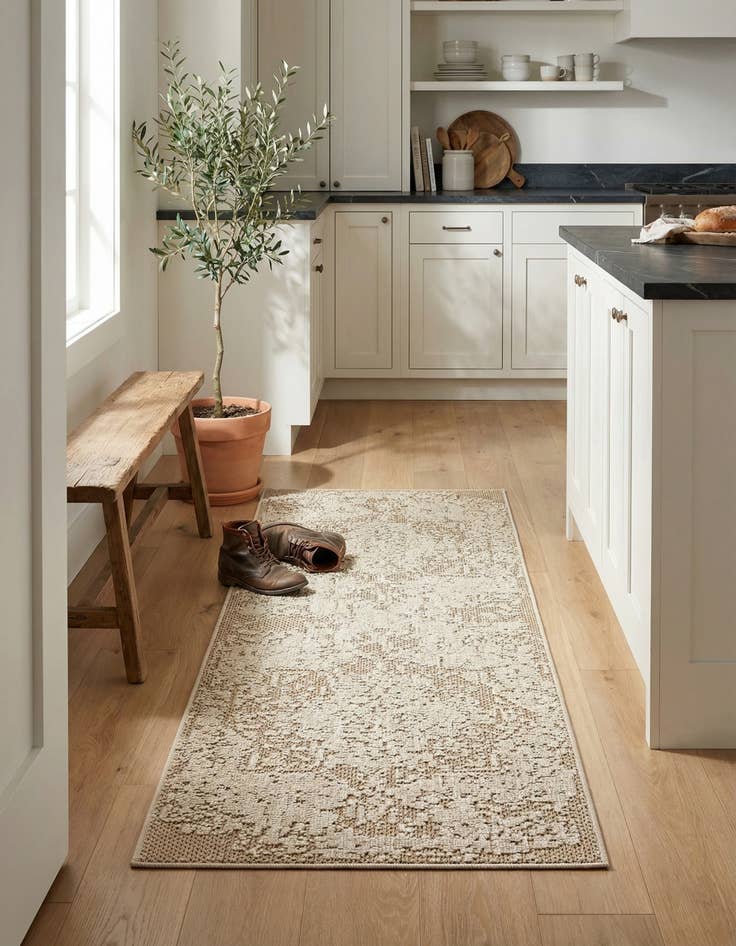 Detail image of  2' x 6' 1  Washable Traditional Indoor / Outdoor Runner Rug