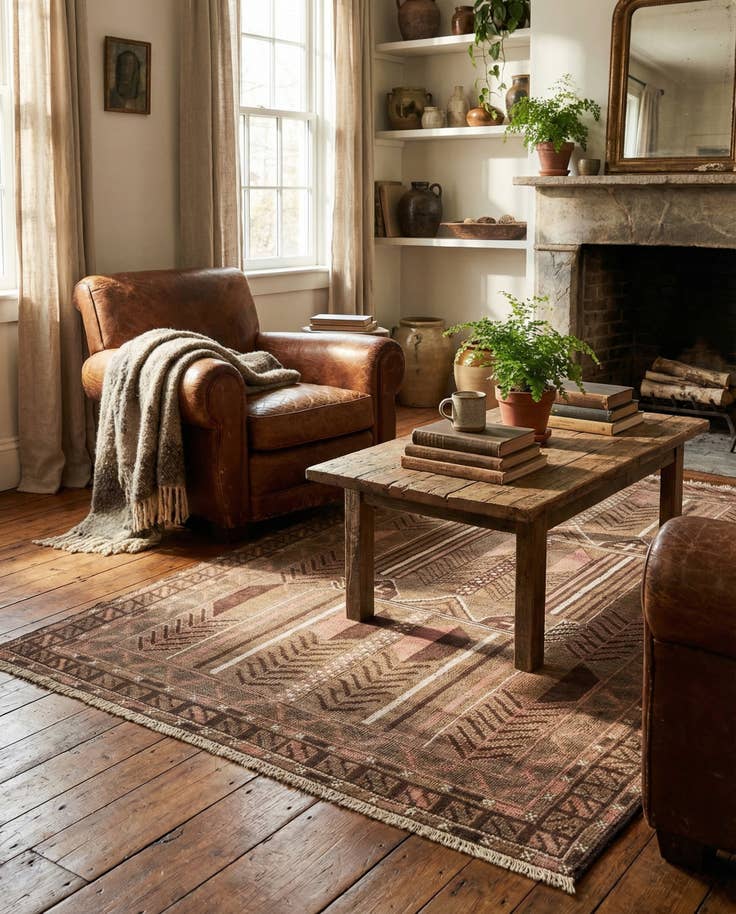 Detail image of 3' 7 x 6' 3 Hand Knotted Ultra Vintage Persian Wool Rug
