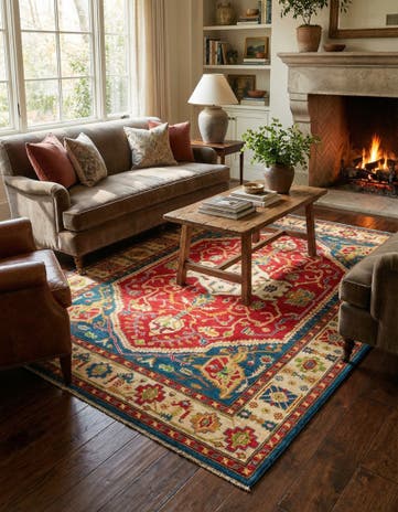 5' 8 x 8' Hand Knotted Kazak Rug
