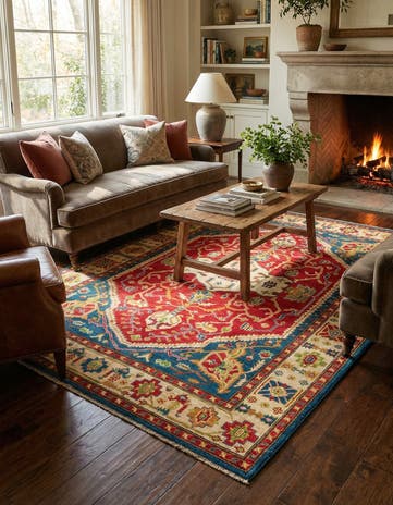 5' 8 x 8' Hand Knotted Kazak Rug