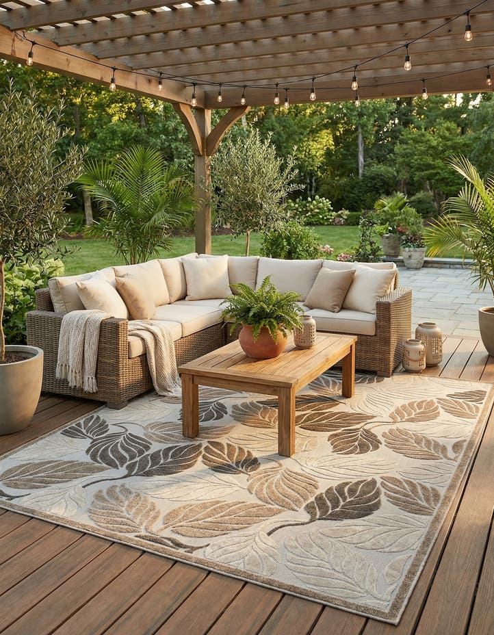 10' x 13' Easy-Clean Botanical Indoor / Outd...
