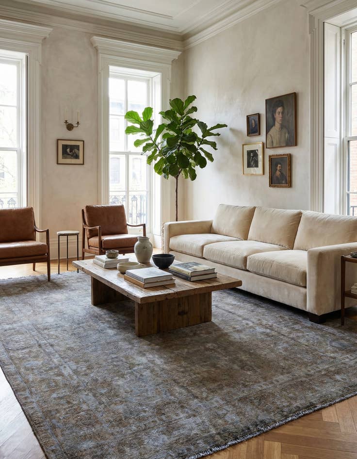 Detail image of 9' 4 x 12' 10  Hand Knotted Ultra Vintage Persian Wool Rug