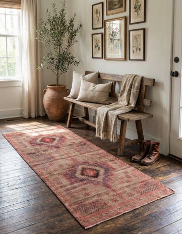 2' 8 x 6' 1 Hand Knotted Ultra Vintage Persian Wool Runner Rug