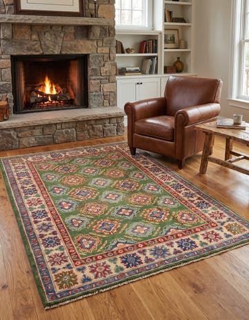3' 11 x 6' Hand Knotted Kazak Rug