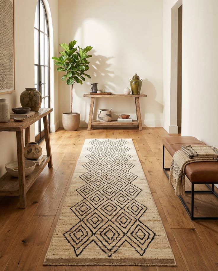 Detail image of 3' 2 x 15' 3 Hand Knotted Moroccan Wool Runner Rug