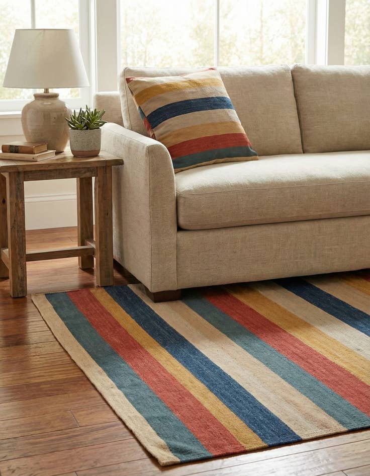 Detail image of  2' 3 x 2' 4  Hand Woven Pillow Wool Square Rug