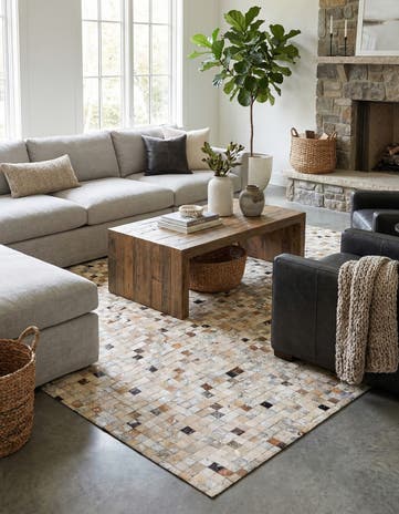 5' 5 x 7' 6 Cowhide Stocks Rug