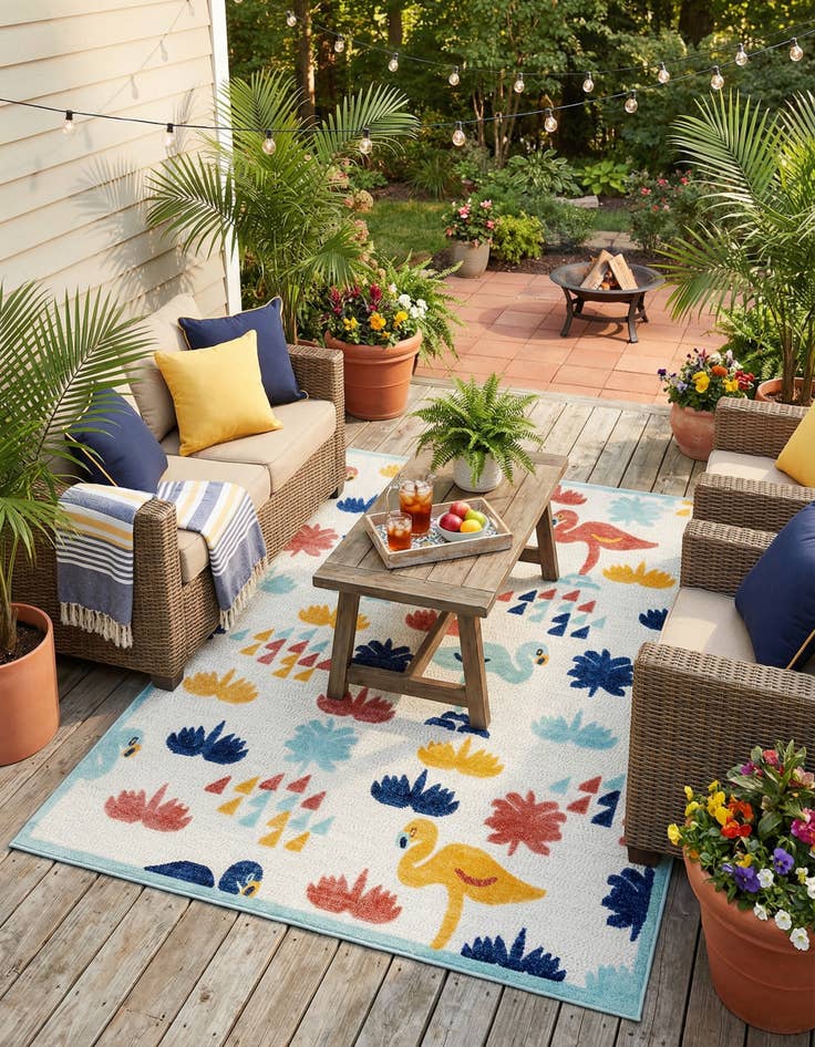Detail image of 7' x 10'  Washable Belize Indoor / Outdoor Rug