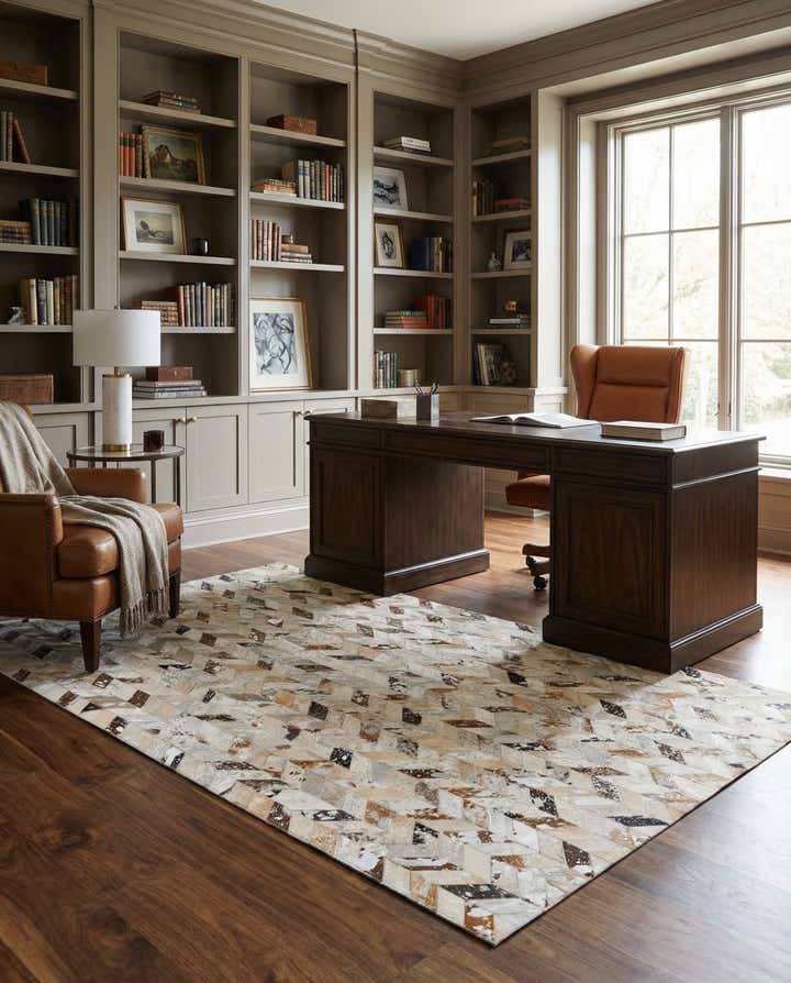5' x 8' Cowhide Leather Rug