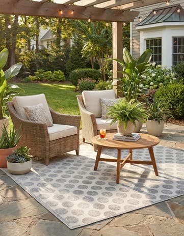 Gray Easy-Clean Sabrina Soto Indoor / Outdoor Square Rug