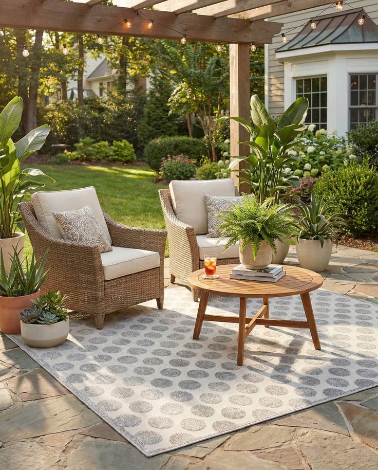 Detail image of 7' 10 x 7' 10 Easy-Clean Sabrina Soto Indoor / Outdoor Square Rug