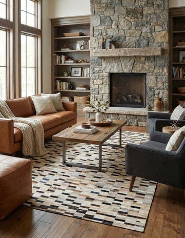 5' 2 x 7' 11 Cowhide - Patchwork Rug
