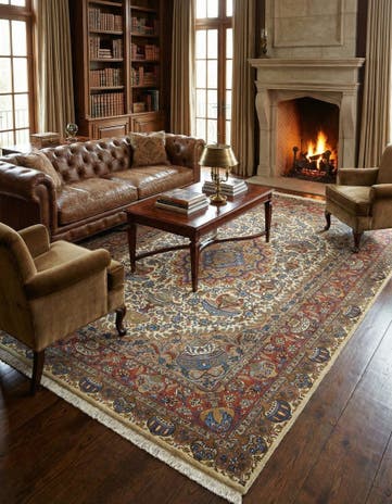 8' 2 x 11' 9 Hand Knotted Kashmar Persian Wool Rug