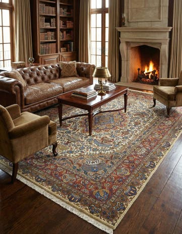 8' 2 x 11' 9 Hand Knotted Kashmar Persian Wool Rug