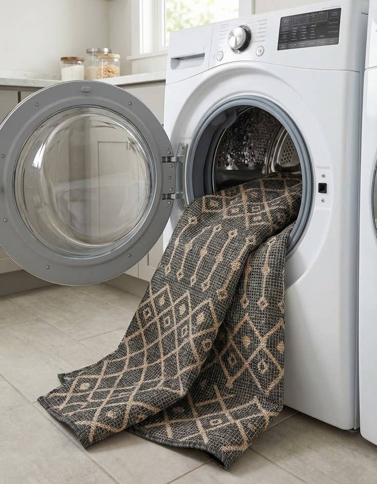 Detail image of 4' x 6'  Washable Trellis Indoor / Outdoor Rug