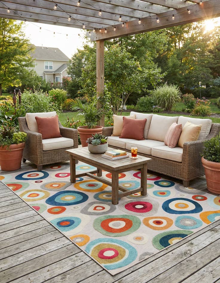 Detail image of 9' x 12' Easy-Clean Casablanca Indoor / Outdoor Rug
