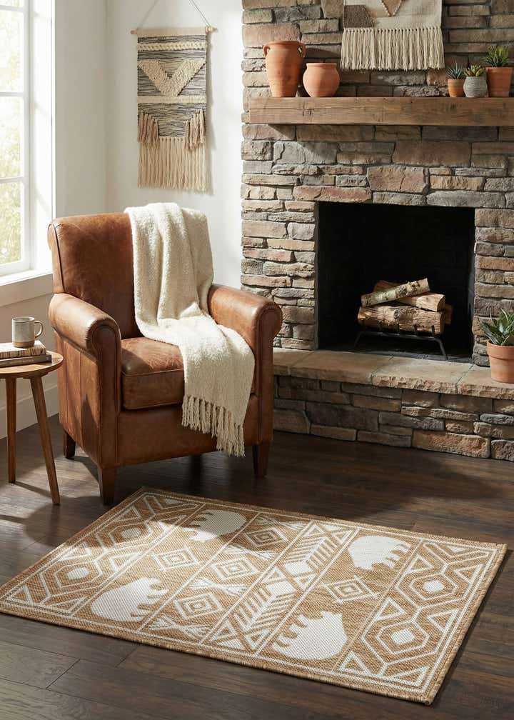 2' x 3' Easy-Clean Southwestern Indoor / Outdoor Rug