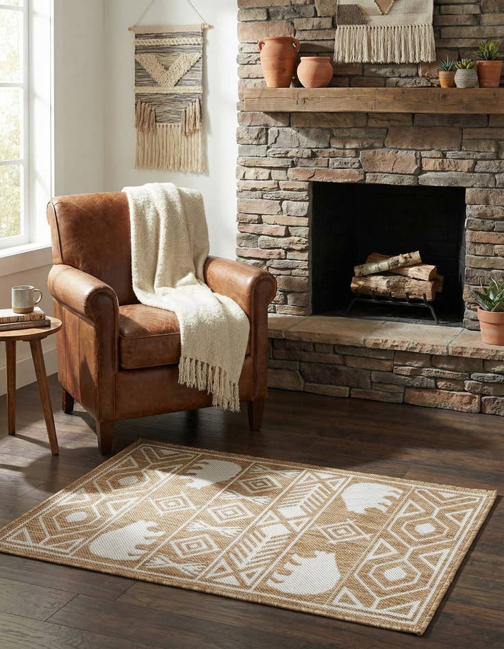 Detail image of 2' x 3' Easy-Clean Southwestern Indoor / Outdoor Rug