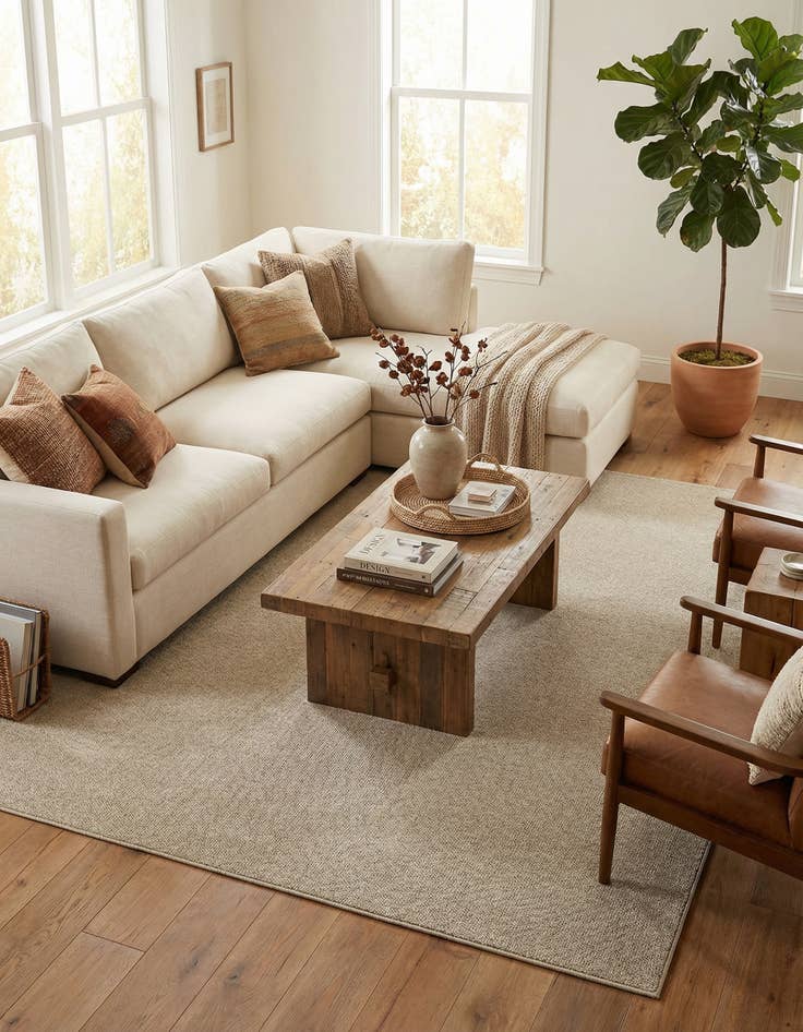 Detail image of  9' x 12'  Washable Solid Indoor / Outdoor Rug