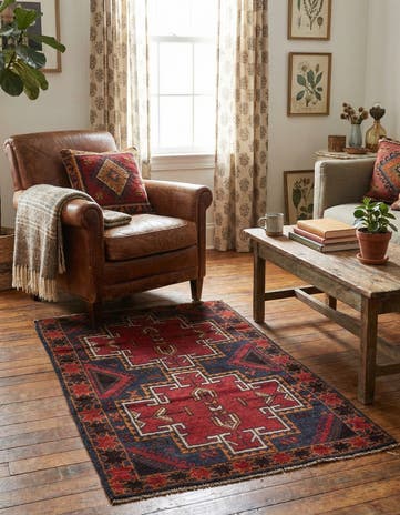 2' 10 x 4' 5 Hand Knotted Balouch Persian Wool Rug