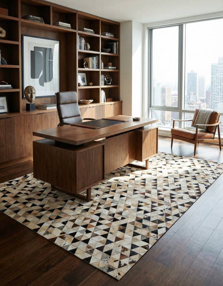 Detail image of 8' x 9' 10 Cowhide - Patchwork Rug