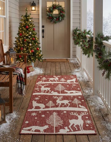 2' x 5' 3 Easy-Clean Holiday Indoor / Outdoor Runner Rug