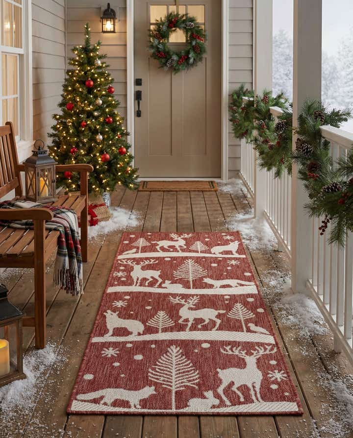 2' x 5' 3 Easy-Clean Holiday Indoor / Outdoor Runner Rug