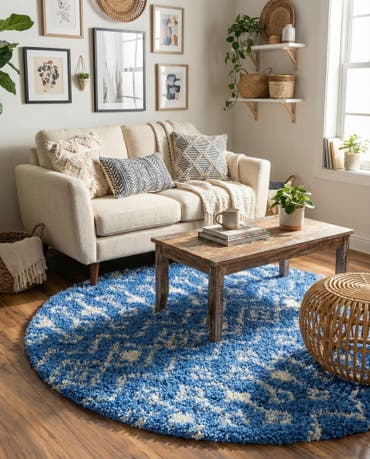  3' 3 x 3' 3 Moroccan Trellis Shag Round Rug