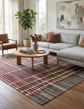 5' 8 x 8' Hand Woven Kilim Modern Wool Rug