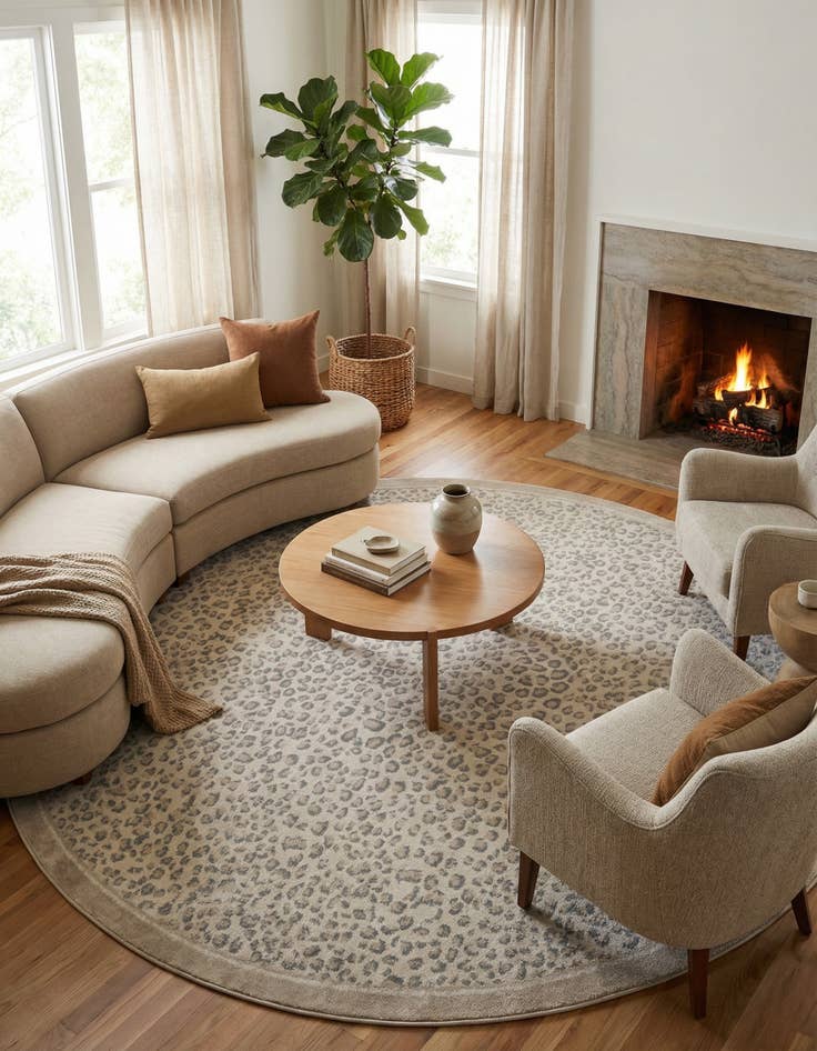 Detail image of 10' x 10' Safari Round Rug