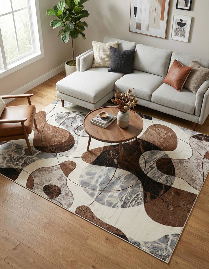 Detail image of 9' x 12'  Washable Modern Indoor / Outdoor Rug