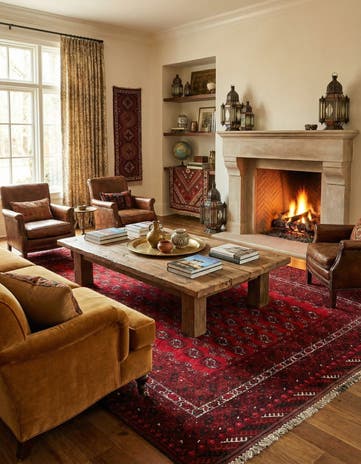 6' 10 x 9' 5 Hand Knotted Afghan Akhche Wool Rug