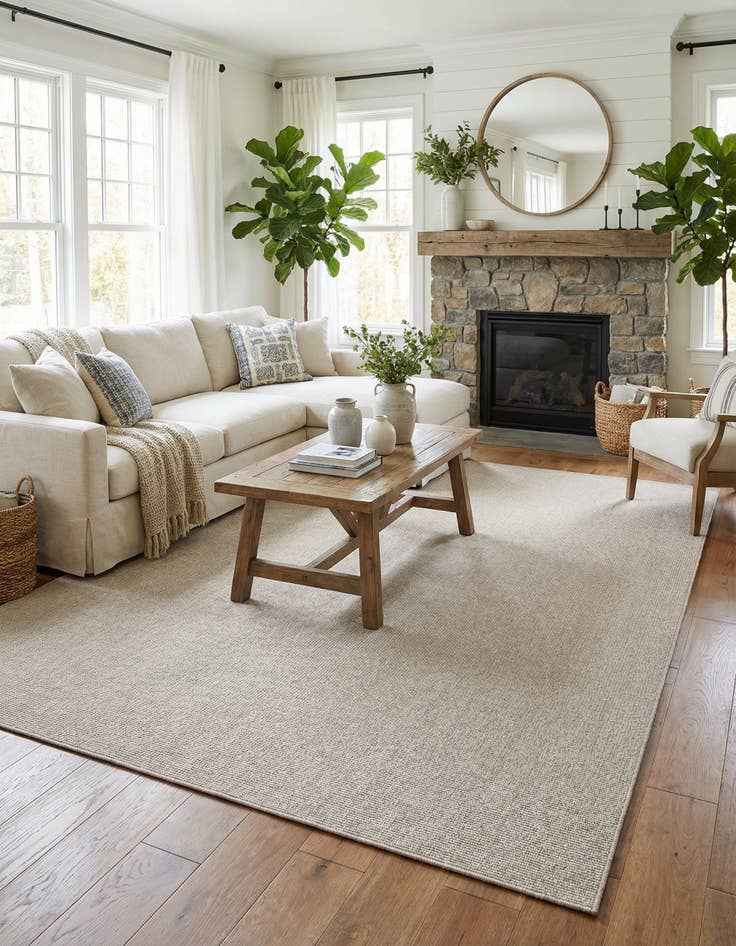 Detail image of 10' x 13'  Washable Solid Indoor / Outdoor Rug