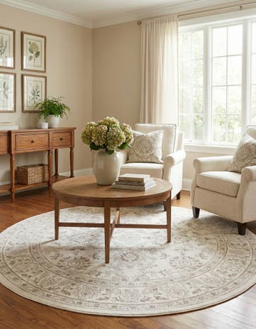 Ivory Charlotte Round Rug