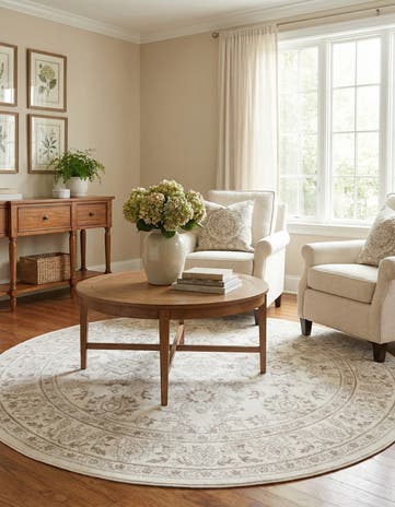 Ivory Charlotte Round Rug
