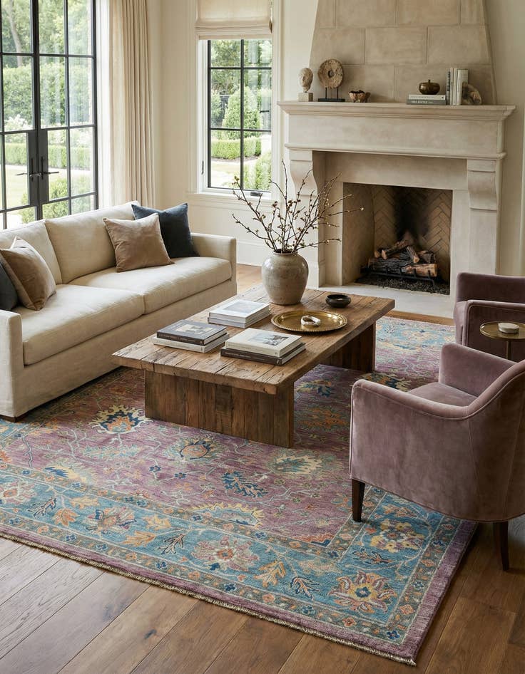 Detail image of 7' 10 x 9' 11  Hand Knotted Oushak Rug