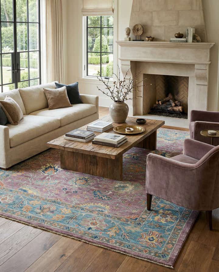 7' 10 x 9' 11 Hand Knotted Oushak Rug