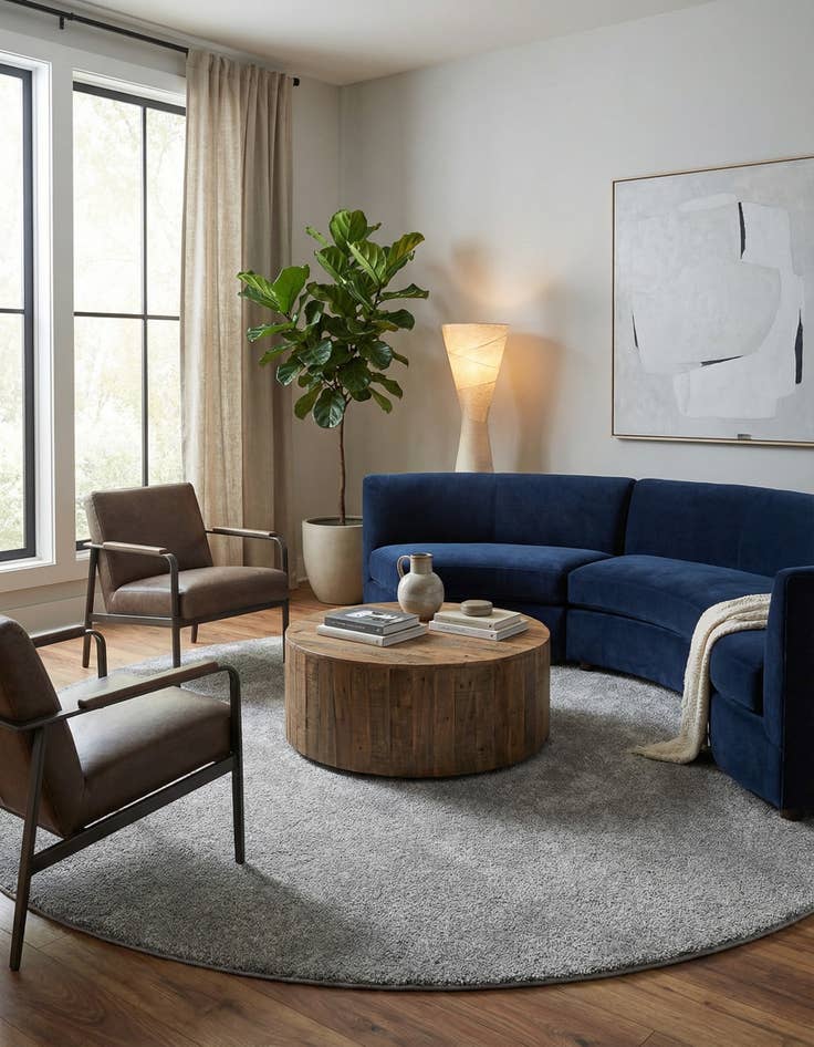 Detail image of  10' x 10' Solid Frieze Round Rug