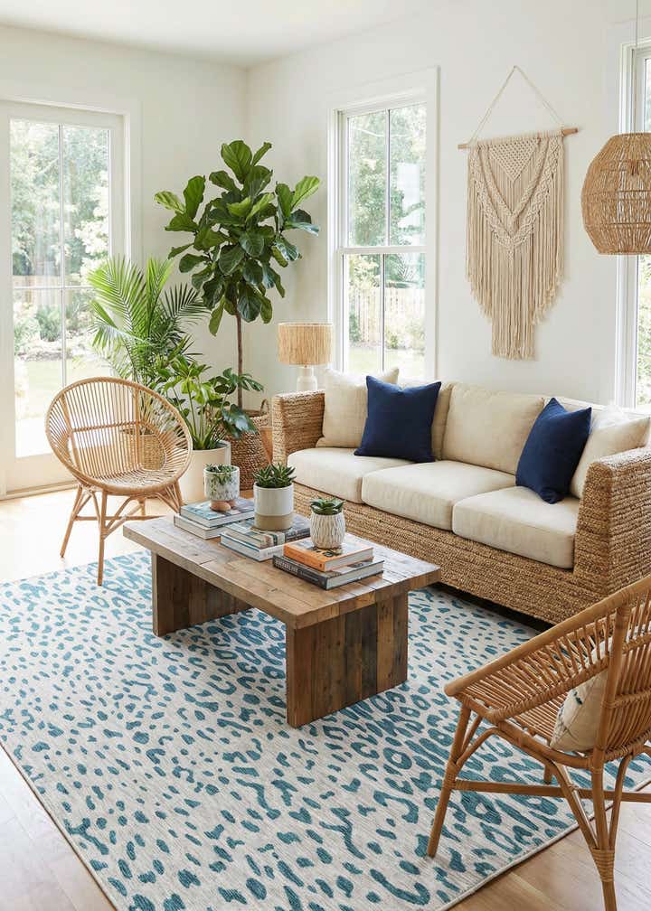 9' x 12' Easy-Clean Safari Indoor / Outdoor Rug